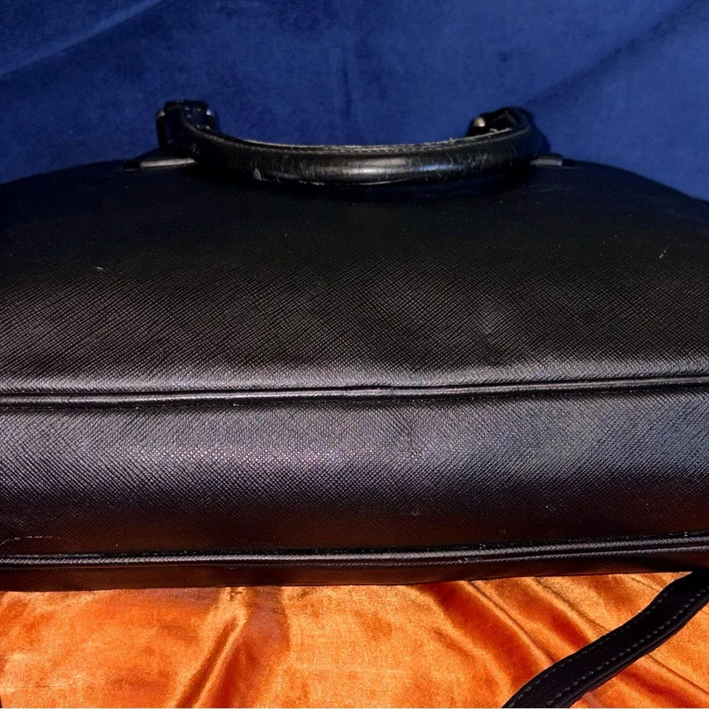 Prada Vintage Black Saffiano Leather Briefcase